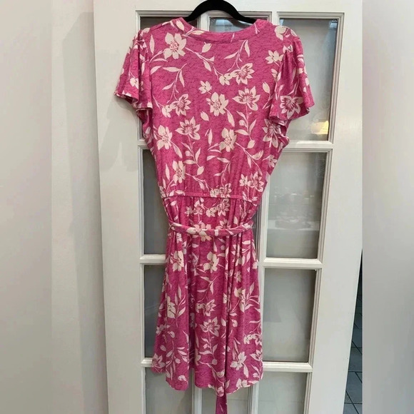 Lane Bryant Cabo Flower Flutter-Sleeve V-Neck Knit Swing Dress Plus Size 14/16 - Picture 6 of 13